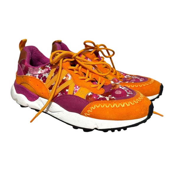 Chelsea & Violet Women’s Lola Pink Multi Floral Print Sneakers Groovy Size 9 - Picture 5 of 12